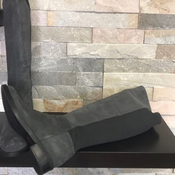 Blondo Ellie Waterproof Grey Suede Knee High Riding Boot - Picture 11 of 12